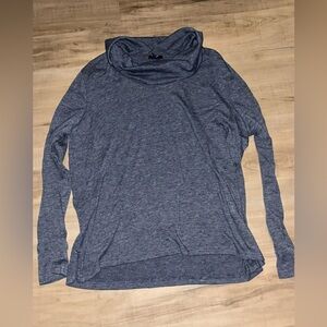 GAP Dark Heather Blue Knit Top with Cowl Neck